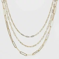 3 Row Paperclip Chain Necklace - A New Day™ Silver -A New Day popular shop unnamed file 3187