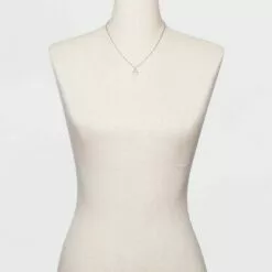 Silver Plated Padlock Heart Pendant Necklace - A New Day™ Silver