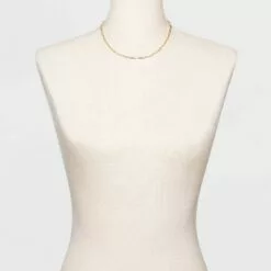 Paper Clip Chain Short Necklace - A New Day™ Gold