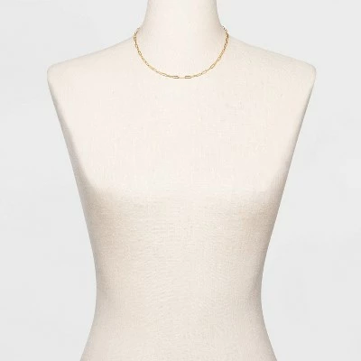Paper Clip Chain Short Necklace - A New Day™ Gold 3 Paper Clip Chain Short Necklace - A New Day™ Gold