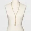 Linked Chain and Discs Long Necklace - A New Day™ Gold -A New Day popular shop unnamed file 3222