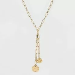 Linked Chain and Discs Long Necklace - A New Day™ Gold 7 Linked Chain and Discs Long Necklace - A New Day™ Gold -A New Day popular shop unnamed file 3224