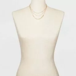 Three Row Layered Necklace - A New Day™ Gold