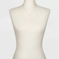 Sterling Silver Pave Cubic Zirconia Circle Chain Necklace - A New Day™ Silver/Clear