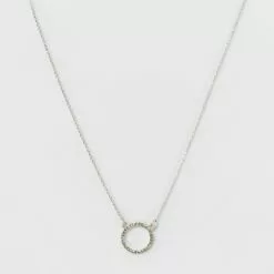 Pave Open Circle Short Pendant Necklace - A New Day™ Silver -A New Day popular shop unnamed file 3269