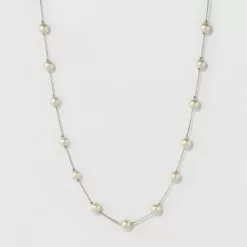 Short Faux Pearl Chain Necklace - A New Day™ Silver -A New Day popular shop unnamed file 3280