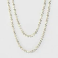 Long Faux Pearl Necklace - A New Day™ Silver/White -A New Day popular shop unnamed file 3283