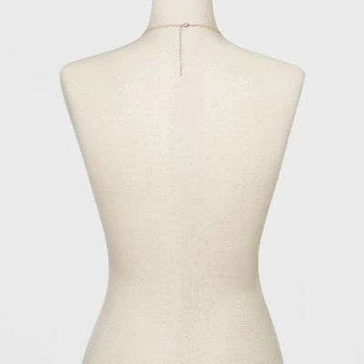 Pave Circle and Thin Bar Two Row Short Necklace - A New Day™ Rose Gold/Clear 4 Pave Circle and Thin Bar Two Row Short Necklace - A New Day™ Rose Gold/Clear - Image 2