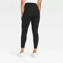 Women's Crossover V-Waistband Leggings - A New Day™ Black