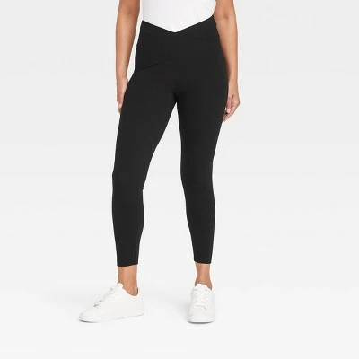 Women's Crossover V-Waistband Leggings - A New Day™ Black 8 Women's Crossover V-Waistband Leggings - A New Day™ Black - Image 6
