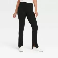 Women's High Waisted Split Hem Flare Leggings with Ribbed Waistband - A New Day™ Black -A New Day popular shop unnamed file 3318