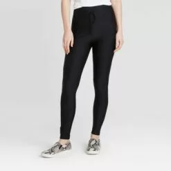 Women's Drawstring High Waisted Lounge Leggings with Pockets - A New Day™ Black -A New Day popular shop unnamed file 3325