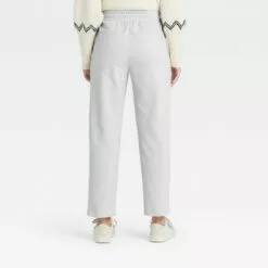 Women's High-Rise Knit Drawstring Pull-On Pants - A New Day™ Heather Gray