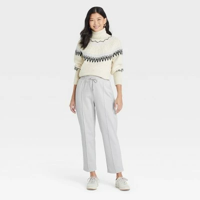 Women's High-Rise Knit Drawstring Pull-On Pants - A New Day™ Heather Gray 4 Women's High-Rise Knit Drawstring Pull-On Pants - A New Day™ Heather Gray - Image 2