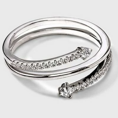 Silver Plated Wrap Cubic Zirconia Ring - A New Day™ 4 Silver Plated Wrap Cubic Zirconia Ring - A New Day™ - Image 2