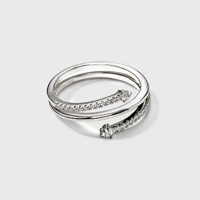 Silver Plated Wrap Cubic Zirconia Ring - A New Day™ 6 Silver Plated Wrap Cubic Zirconia Ring - A New Day™ - Image 4