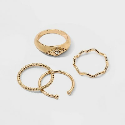 Marquis Shape Stacking Ring Set - A New Day™ Gold 3 Marquis Shape Stacking Ring Set - A New Day™ Gold