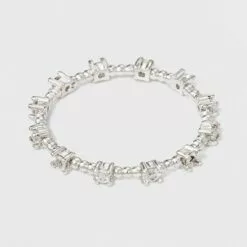 Silver Plated Cubic Zirconia Textured Band Ring - A New Day™ Silver/Clear -A New Day popular shop unnamed file 3551