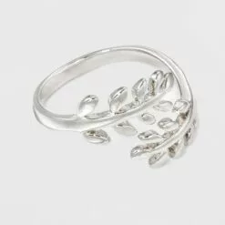 Silver Plated Leaf Bypass Ring - A New Day™ Silver -A New Day popular shop unnamed file 3554