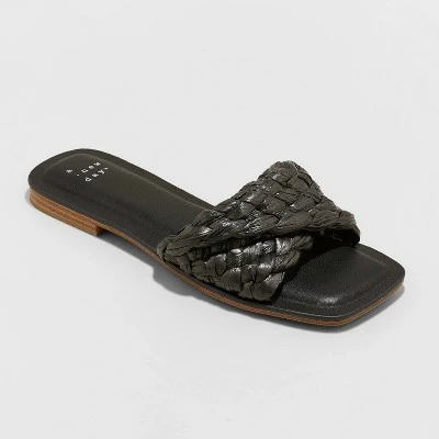 Women's Nicolette Raffia Slide Sandals - A New Day™ Pink 6 Women's Nicolette Raffia Slide Sandals - A New Day™ Pink - Image 4