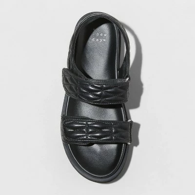 Women's Ruthie Quilted Footbed Sandals - A New Day™ Black 4 Women's Ruthie Quilted Footbed Sandals - A New Day™ Black - Image 2