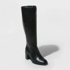 Women's Joy Tall Block Heeled Boots - A New Day™ Black 10 Women's Joy Tall Block Heeled Boots - A New Day™ Black -A New Day popular shop unnamed file 360