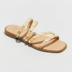 Women's Hollis Embellished Slide Sandals - A New Day™ Off-white -A New Day popular shop unnamed file 3631