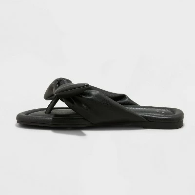 Women's Adley Bow Flip Flop Sandals - A New Day™ Black 3 Women's Adley Bow Flip Flop Sandals - A New Day™ Black