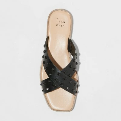 Women's Emmy Studded Crossband Sandals - A New Day™ Tan 4 Women's Emmy Studded Crossband Sandals - A New Day™ Tan - Image 2