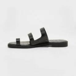 Women's Marilyn Toe Loop Slide Sandals - A New Dayâ„¢ Black