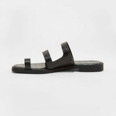 Women's Marilyn Toe Loop Slide Sandals - A New Day™ Black 3 Women's Marilyn Toe Loop Slide Sandals - A New Day™ Black