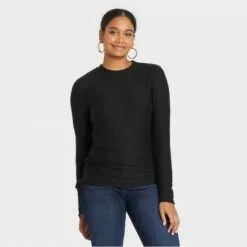 Women's Long Sleeve Round Neck Side-Tie Pullover Top - A New Day™ -A New Day popular shop unnamed file 3738