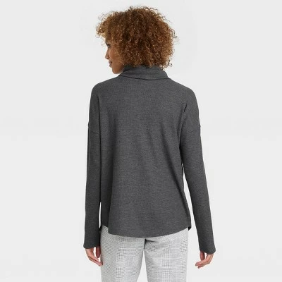Women's Long Sleeve Turtleneck Waffle T-Shirt - A New Day™ 3 Women's Long Sleeve Turtleneck Waffle T-Shirt - A New Day™