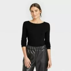 Women's Long Sleeve Ribbed T-Shirt - A New Day™ -A New Day popular shop unnamed file 3885