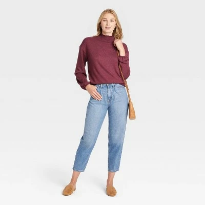 Women's Long Sleeve High Neck Smocked T-Shirt - A New Day™ 4 Women's Long Sleeve High Neck Smocked T-Shirt - A New Day™ - Image 2