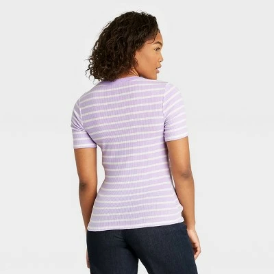 Women's Short Sleeve Ribbed T-Shirt - A New Day™ 3 Women's Short Sleeve Ribbed T-Shirt - A New Day™