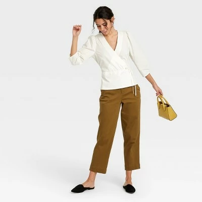 Women's 3/4 Sleeve Wrap Top - A New Day™ 4 Women's 3/4 Sleeve Wrap Top - A New Day™ - Image 2