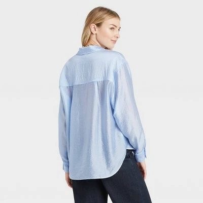 Women's Long Sleeve Button-Down Boyfriend Shirt - A New Day™ 3 Women's Long Sleeve Button-Down Boyfriend Shirt - A New Day™