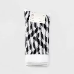 Women's Geometric 3pk Crew Socks - A New Day™ Ivory/Gray 4-10