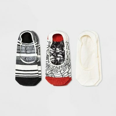 Women's Palm Leaves 3pk Liner Socks - A New Day™ Black/Ivory 4-10 4 Women's Palm Leaves 3pk Liner Socks - A New Day™ Black/Ivory 4-10 - Image 2