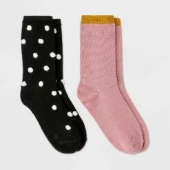 Women's 2pk Polka Dot and Soft Shimmer Crew Socks - A New Day™ 4-10 Purple/green 12 Women's 2pk Polka Dot and Soft Shimmer Crew Socks - A New Day™ 4-10 Purple/green -A New Day popular shop unnamed file 4097