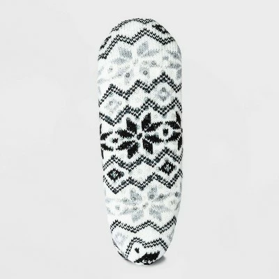 Women's Snowflake Double Lined Cozy Booties with Grippers - A New Day™ Ivory 4-10 5 Women's Snowflake Double Lined Cozy Booties with Grippers - A New Day™ Ivory 4-10 - Image 3