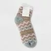 Women's Fair Isle Double Lined Cozy Ankle Socks - A New Day™ Heather Gray/Pink/Gold 4-10 -A New Day popular shop unnamed file 4108