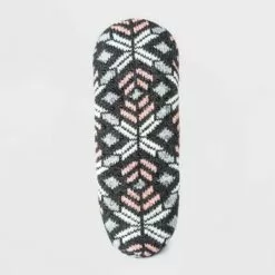 Women's Geo Double Lined Cozy Booties with Grippers - A New Day™ Charcoal Heather 4-10 -A New Day popular shop unnamed file 4112