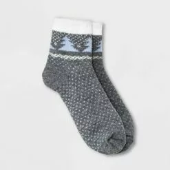 Women's Tree Double Lined Cozy Ankle Socks - A New Day™ 4-10 Heather Gray/blue -A New Day popular shop unnamed file 4118