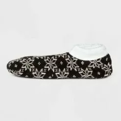 Women's Floral Double Lined Cozy Booties with Grippers - A New Day™ 4-10 Heather Gray/turquoise