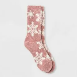 Women's Snowflake Cozy Crew Socks - A New Day™ 4-10 Pink -A New Day popular shop unnamed file 4173