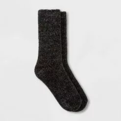 Women's Textured Chenille Cozy Crew Socks - A New Day™ 4-10 Gray -A New Day popular shop unnamed file 4182