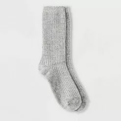 Women's Textured Chenille Cozy Crew Socks - A New Day™ 4-10 Gray -A New Day popular shop unnamed file 4184