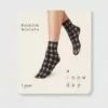 Women's Plaid Anklet Socks - A New Day™ Black/Tan 4-10 -A New Day popular shop unnamed file 4198